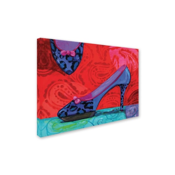 Fiona Stokes-Gilbert 'Shoe Blue Leopard' Canvas Art,18x24